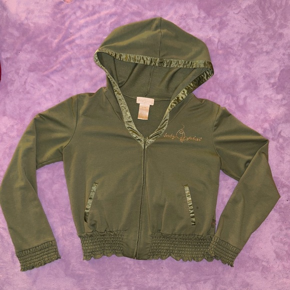 RARE Y2K Baby Phat Green Rhinestone Zip Up Hoodie Jacket - Picture 2 of 15